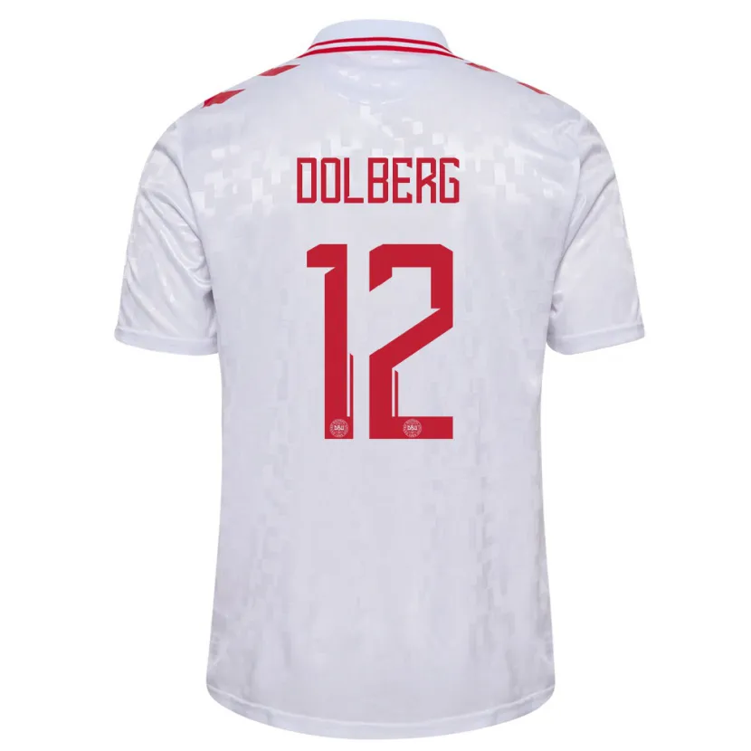 Danxen Kinder Dänemark Kasper Dolberg #12 Weiß Auswärtstrikot Trikot 24-26 T-Shirt Schweiz
