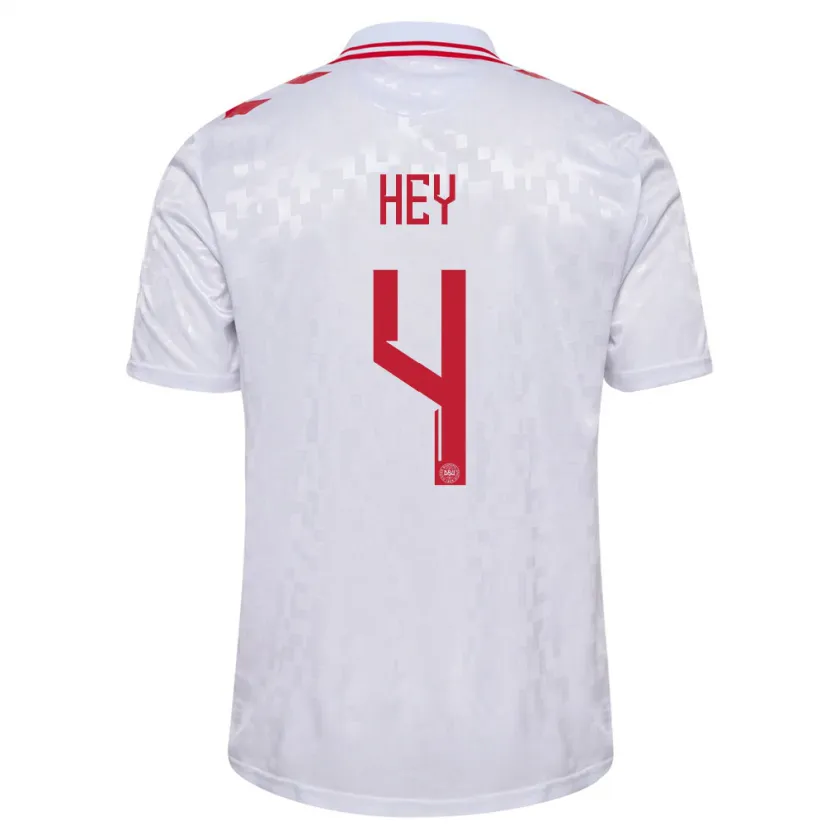 Danxen Kinder Dänemark Lucas Hey #4 Weiß Auswärtstrikot Trikot 24-26 T-Shirt Schweiz