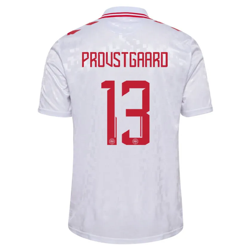 Danxen Kinder Dänemark Oliver Provstgaard #13 Weiß Auswärtstrikot Trikot 24-26 T-Shirt Schweiz