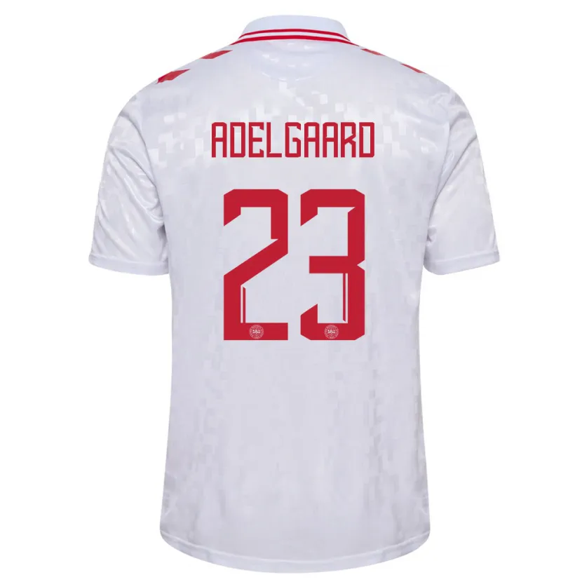 Danxen Kinder Dänemark Aske Adelgaard #23 Weiß Auswärtstrikot Trikot 24-26 T-Shirt Schweiz