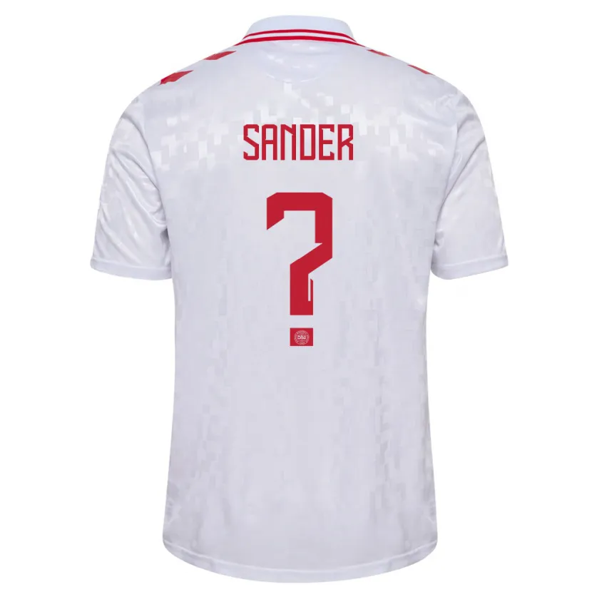 Danxen Kinder Dänemark Theo Sander #0 Weiß Auswärtstrikot Trikot 24-26 T-Shirt Schweiz