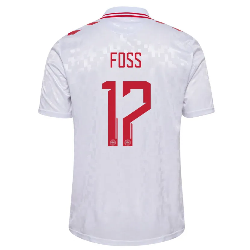 Danxen Kinder Dänemark Jonathan Foss #17 Weiß Auswärtstrikot Trikot 24-26 T-Shirt Schweiz