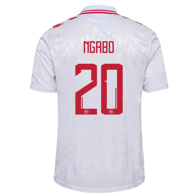 Danxen Kinder Dänemark Sanders Ngabo #20 Weiß Auswärtstrikot Trikot 24-26 T-Shirt Schweiz