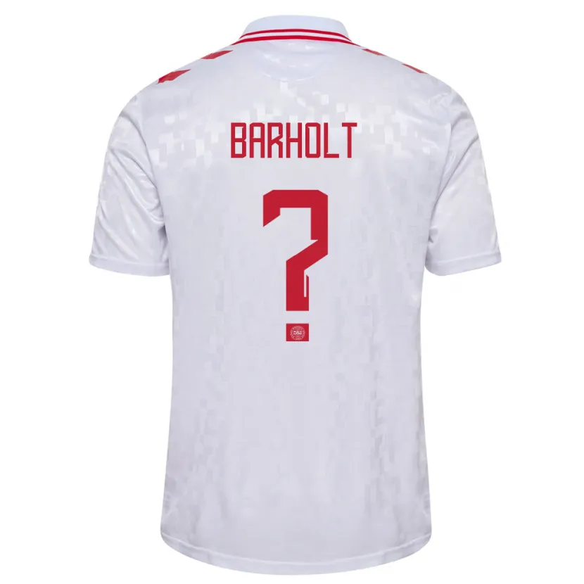 Danxen Kinder Dänemark Noah Barholt #0 Weiß Auswärtstrikot Trikot 24-26 T-Shirt Schweiz