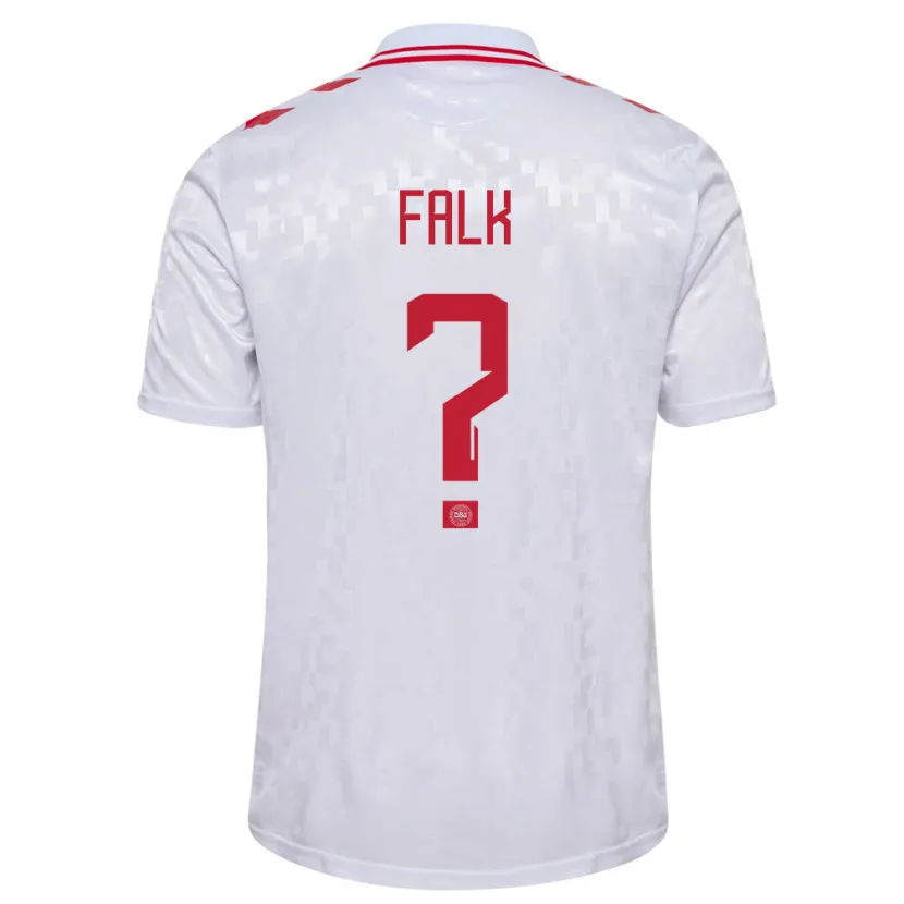 Danxen Kinder Dänemark Lukas Falk #0 Weiß Auswärtstrikot Trikot 24-26 T-Shirt Schweiz
