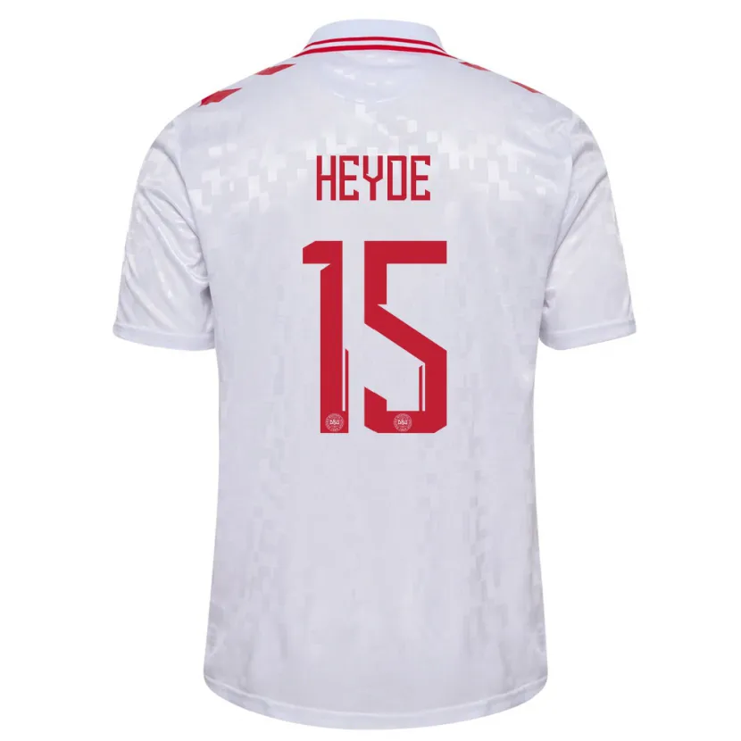 Danxen Kinder Dänemark Malte Heyde #15 Weiß Auswärtstrikot Trikot 24-26 T-Shirt Schweiz