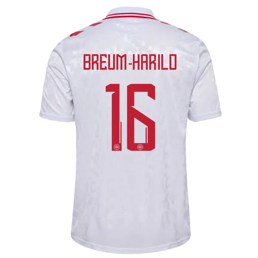 Danxen Kinder Dänemark Tobias Breum-Harild #16 Weiß Auswärtstrikot Trikot 24-26 T-Shirt Schweiz