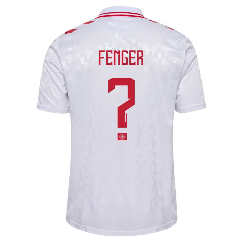 Danxen Kinder Dänemark Oskar Fenger #0 Weiß Auswärtstrikot Trikot 24-26 T-Shirt Schweiz