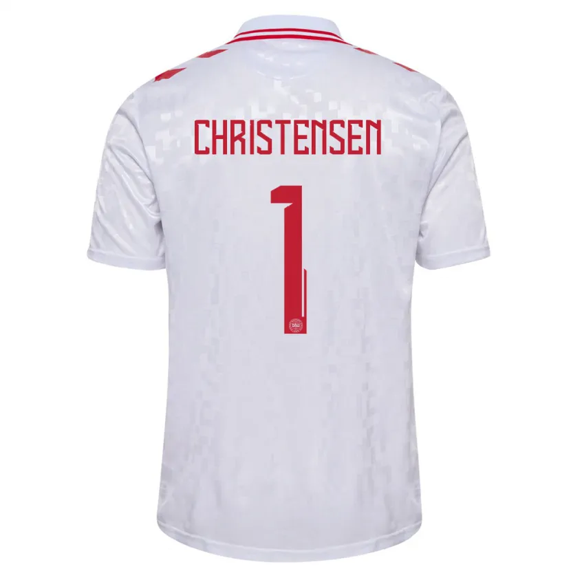 Danxen Kinder Dänemark Lene Christensen #1 Weiß Auswärtstrikot Trikot 24-26 T-Shirt Schweiz