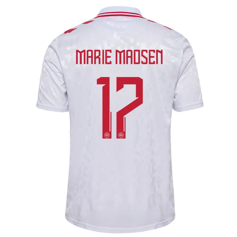Danxen Kinder Dänemark Rikke Marie Madsen #17 Weiß Auswärtstrikot Trikot 24-26 T-Shirt Schweiz