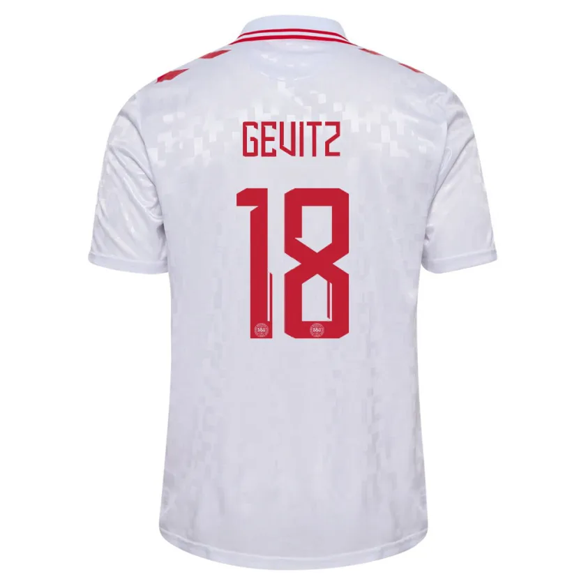 Danxen Kinder Dänemark Luna Gevitz #18 Weiß Auswärtstrikot Trikot 24-26 T-Shirt Schweiz
