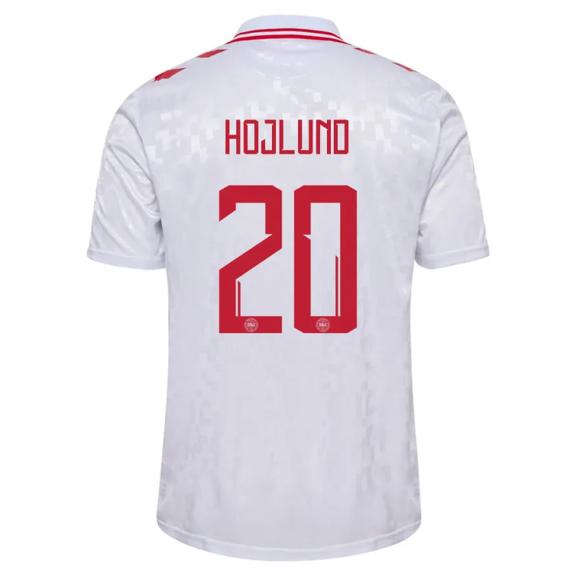 Danxen Kinder Dänemark Rasmus Hojlund #20 Weiß Auswärtstrikot Trikot 24-26 T-Shirt Schweiz