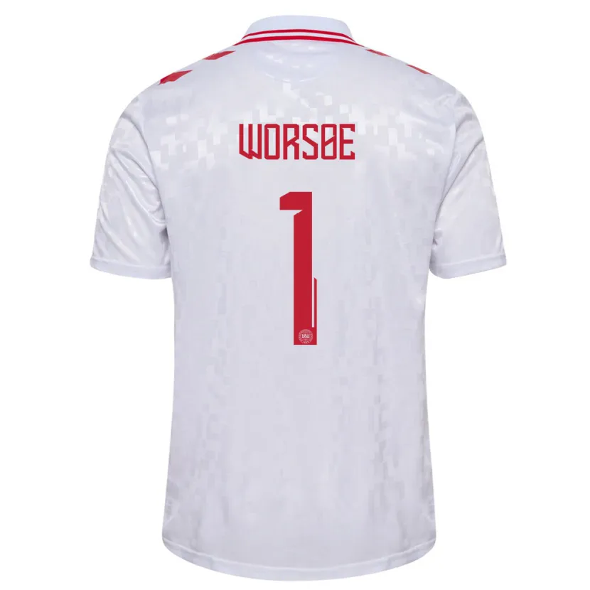Danxen Kinder Dänemark Laura Worsoe #1 Weiß Auswärtstrikot Trikot 24-26 T-Shirt Schweiz
