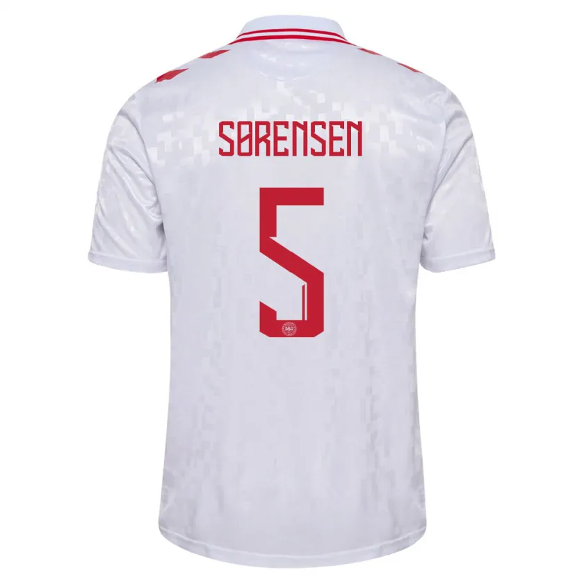 Danxen Kinder Dänemark Simone Boye Sorensen #5 Weiß Auswärtstrikot Trikot 24-26 T-Shirt Schweiz