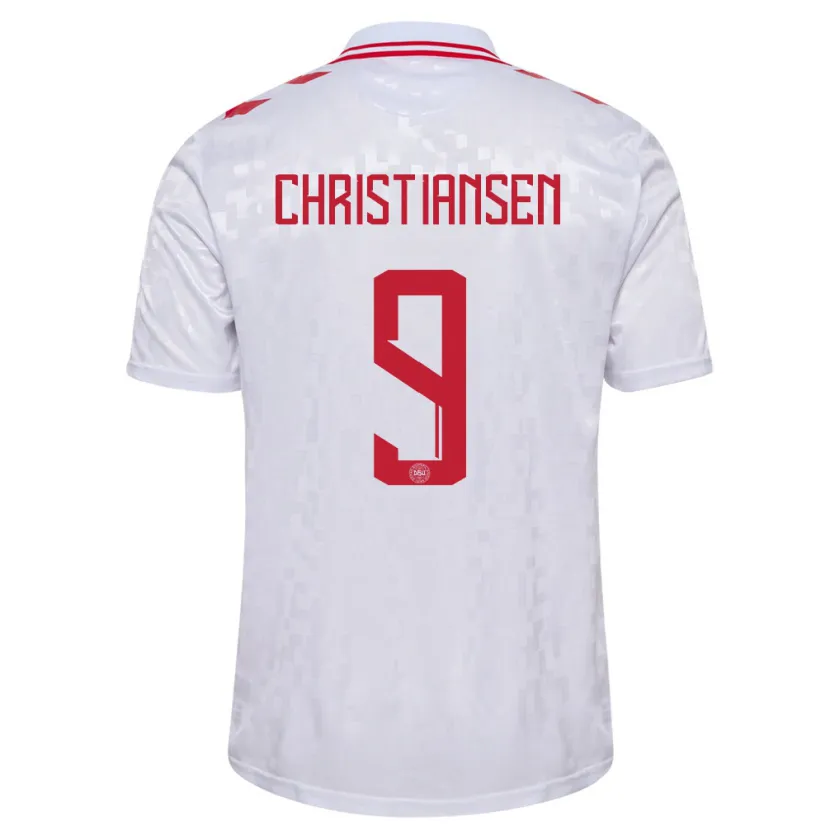 Danxen Kinder Dänemark Nanna Christiansen #9 Weiß Auswärtstrikot Trikot 24-26 T-Shirt Schweiz