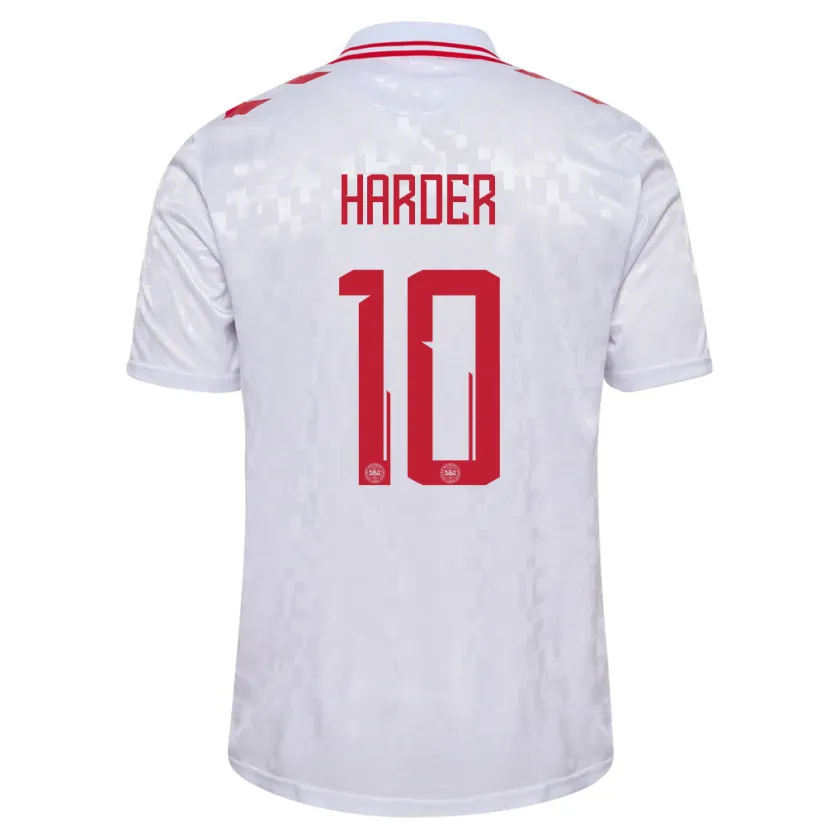 Danxen Kinder Dänemark Pernille Harder #10 Weiß Auswärtstrikot Trikot 24-26 T-Shirt Schweiz