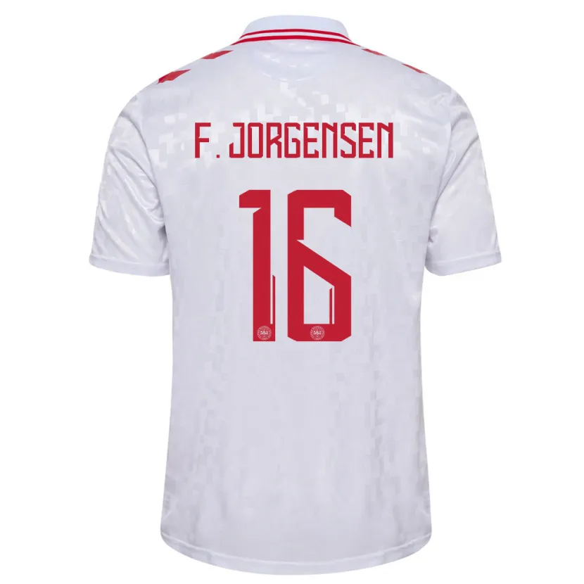 Danxen Kinder Dänemark Filip Jorgensen #16 Weiß Auswärtstrikot Trikot 24-26 T-Shirt Schweiz