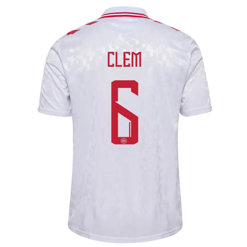 Danxen Kinder Dänemark William Clem #6 Weiß Auswärtstrikot Trikot 24-26 T-Shirt Schweiz