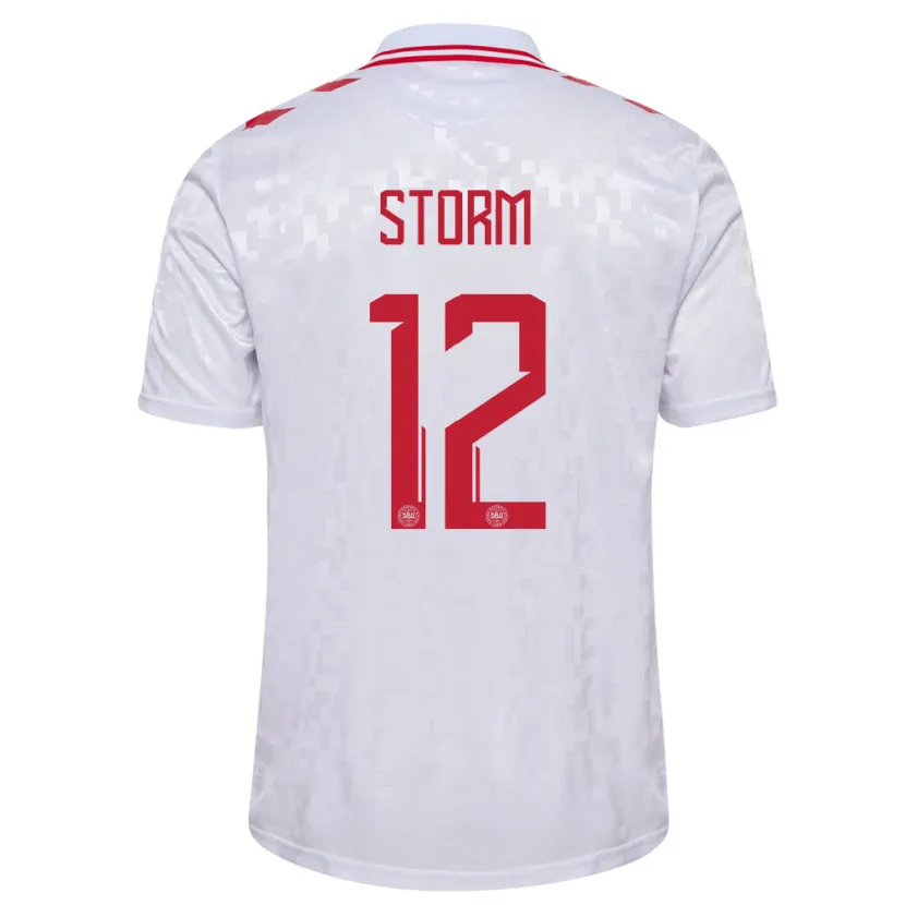 Danxen Kinder Dänemark Tobias Storm #12 Weiß Auswärtstrikot Trikot 24-26 T-Shirt Schweiz