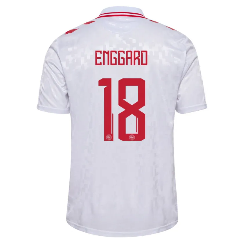 Danxen Kinder Dänemark Mads Enggard #18 Weiß Auswärtstrikot Trikot 24-26 T-Shirt Schweiz