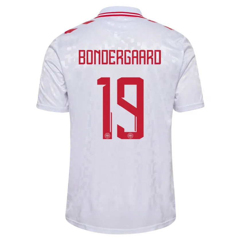 Danxen Kinder Dänemark Asbjorn Bondergaard #19 Weiß Auswärtstrikot Trikot 24-26 T-Shirt Schweiz