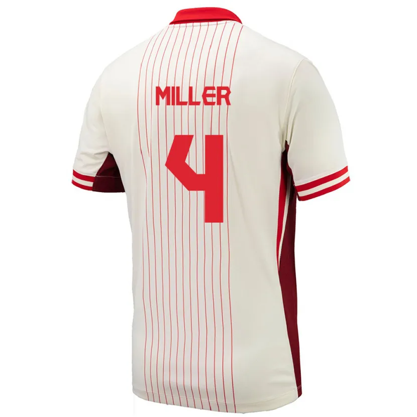 Danxen Kinder Kanada Kamal Miller #4 Weiß Auswärtstrikot Trikot 24-26 T-Shirt Schweiz