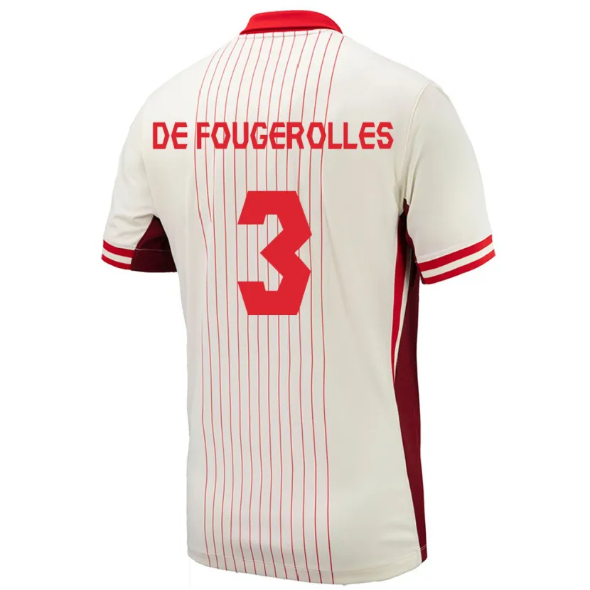 Danxen Kinder Kanada Luc De Fougerolles #3 Weiß Auswärtstrikot Trikot 24-26 T-Shirt Schweiz
