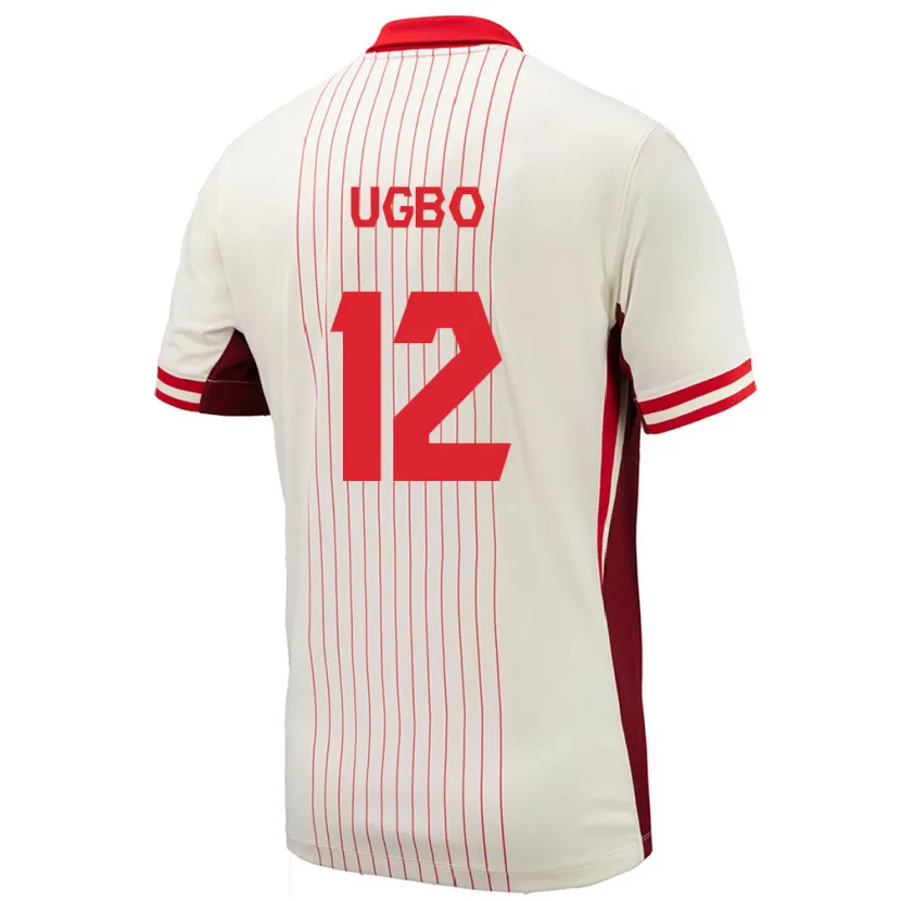 Danxen Kinder Kanada Iké Ugbo #12 Weiß Auswärtstrikot Trikot 24-26 T-Shirt Schweiz