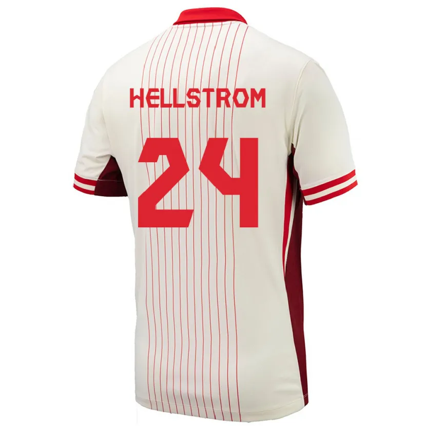 Danxen Kinder Kanada Jenna Hellstrom #24 Weiß Auswärtstrikot Trikot 24-26 T-Shirt Schweiz