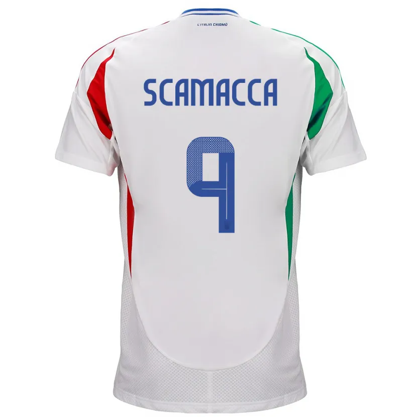 Danxen Kinder Italien Gianluca Scamacca #9 Weiß Auswärtstrikot Trikot 24-26 T-Shirt Schweiz