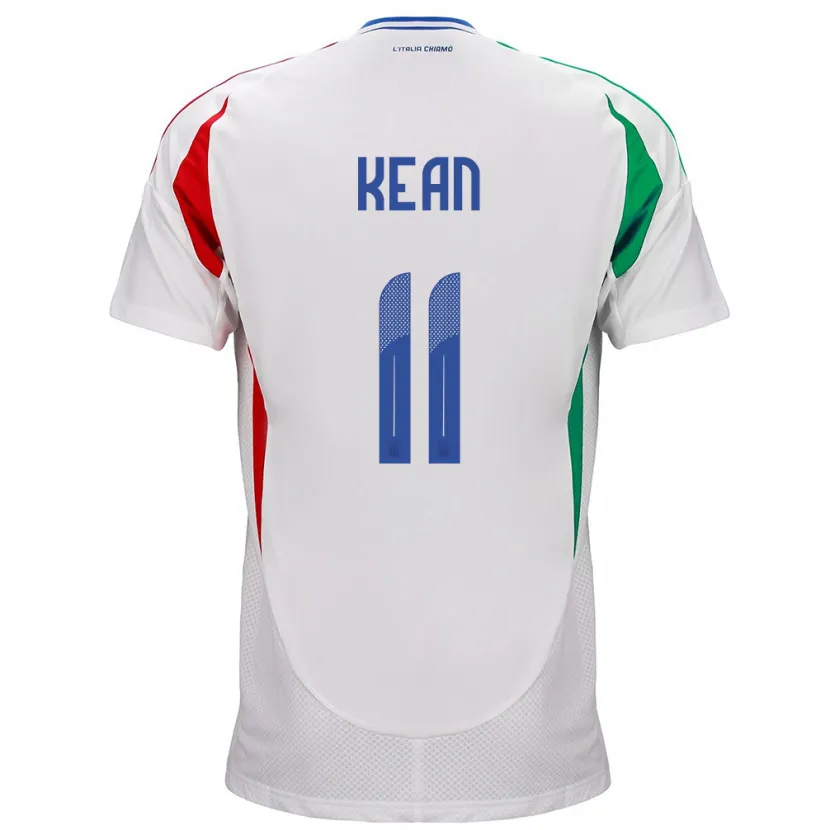 Danxen Kinder Italien Moise Kean #11 Weiß Auswärtstrikot Trikot 24-26 T-Shirt Schweiz