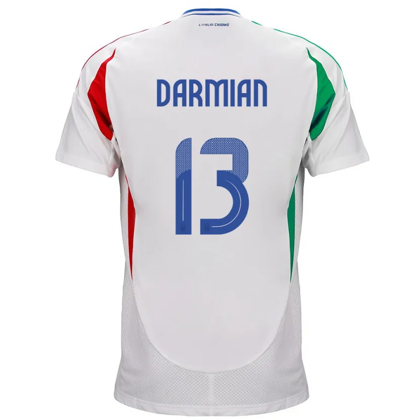 Danxen Kinder Italien Matteo Darmian #13 Weiß Auswärtstrikot Trikot 24-26 T-Shirt Schweiz