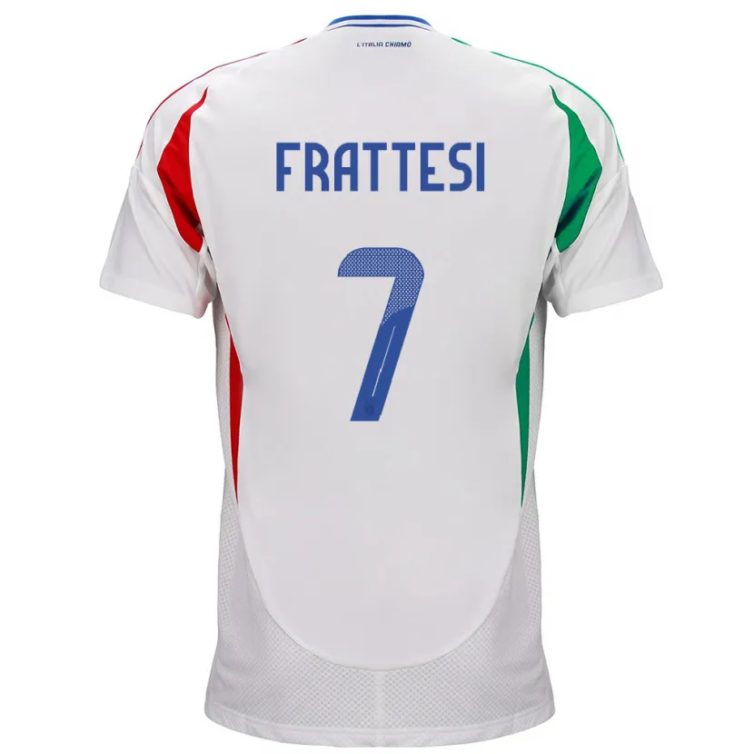 Danxen Kinder Italien Davide Frattesi #7 Weiß Auswärtstrikot Trikot 24-26 T-Shirt Schweiz