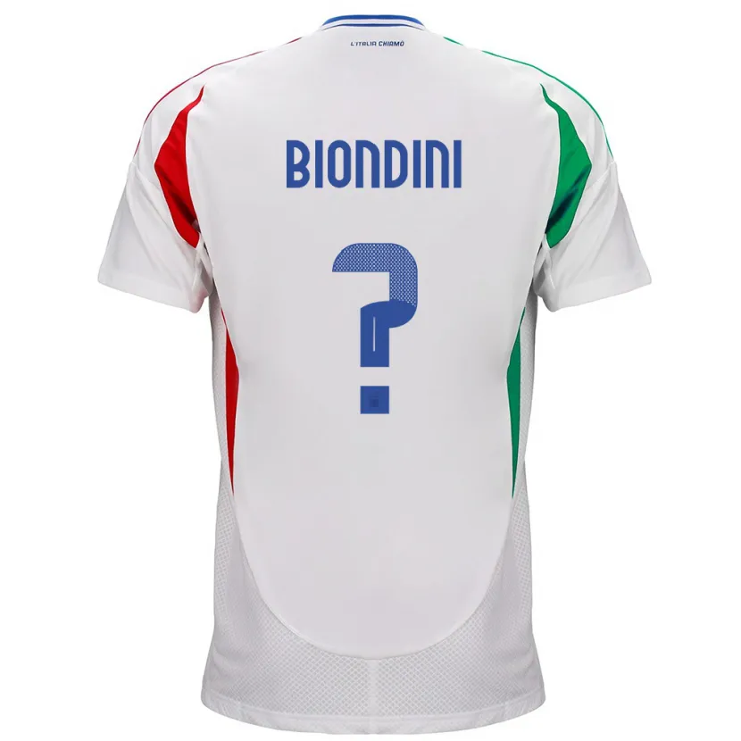 Danxen Kinder Italien Edoardo Biondini #0 Weiß Auswärtstrikot Trikot 24-26 T-Shirt Schweiz