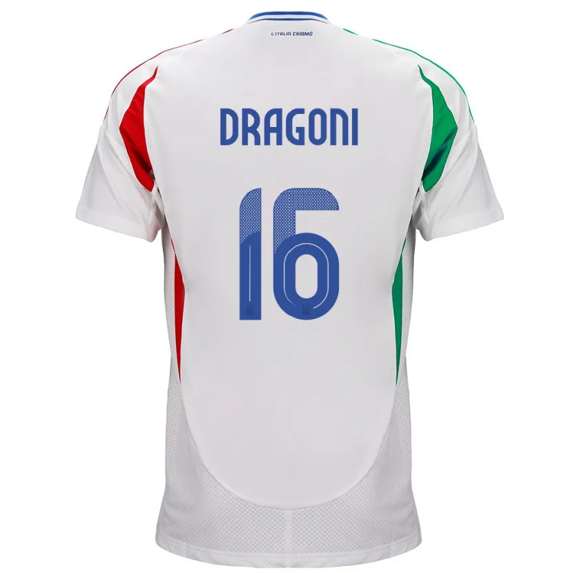 Danxen Kinder Italien Giulia Dragoni #16 Weiß Auswärtstrikot Trikot 24-26 T-Shirt Schweiz