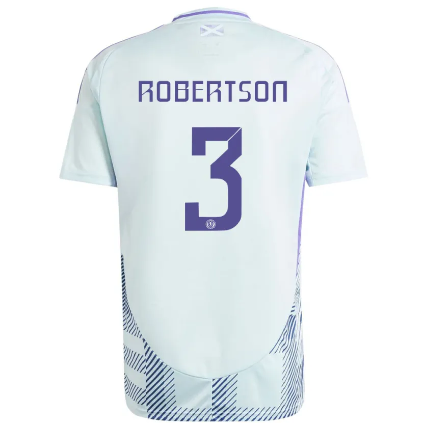 Danxen Kinder Schottland Andrew Robertson #3 Helles Mintblau Auswärtstrikot Trikot 24-26 T-Shirt Schweiz