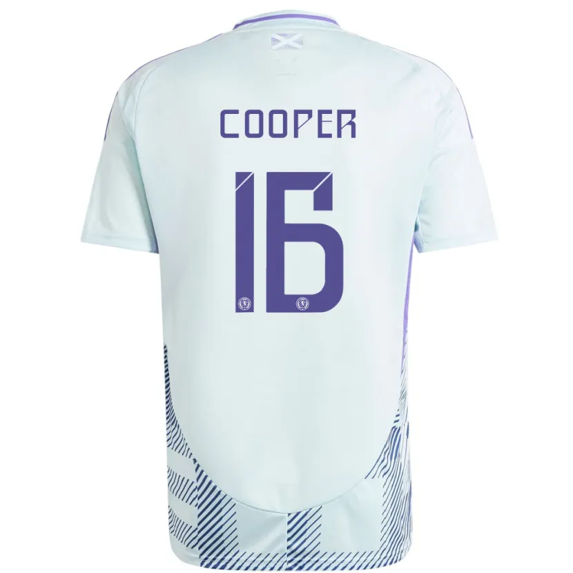 Danxen Kinder Schottland Liam Cooper #16 Helles Mintblau Auswärtstrikot Trikot 24-26 T-Shirt Schweiz