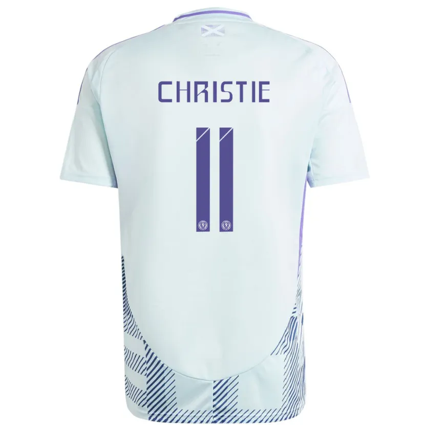 Danxen Kinder Schottland Ryan Christie #11 Helles Mintblau Auswärtstrikot Trikot 24-26 T-Shirt Schweiz