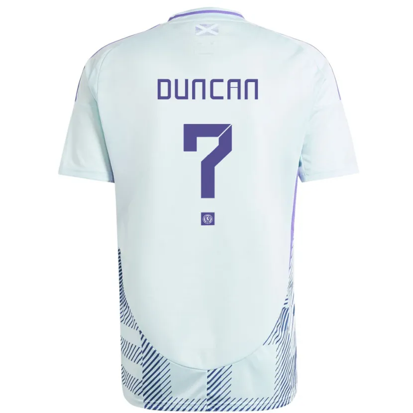 Danxen Kinder Schottland Ryan Duncan #0 Helles Mintblau Auswärtstrikot Trikot 24-26 T-Shirt Schweiz