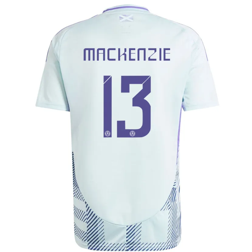 Danxen Kinder Schottland Zander Mackenzie #13 Helles Mintblau Auswärtstrikot Trikot 24-26 T-Shirt Schweiz