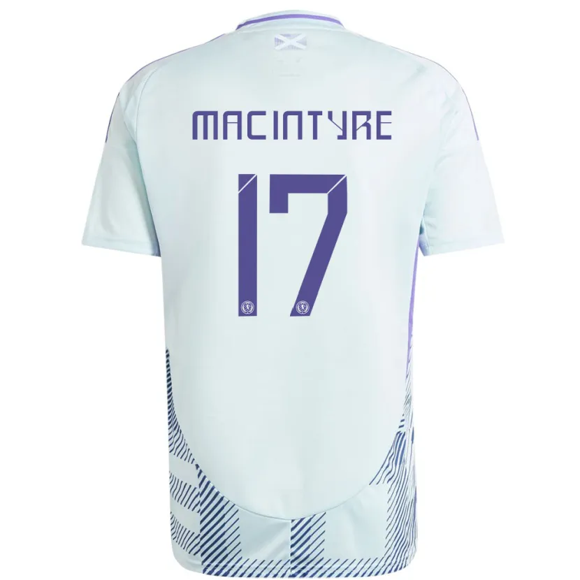 Danxen Kinder Schottland Jacob Macintyre #17 Helles Mintblau Auswärtstrikot Trikot 24-26 T-Shirt Schweiz