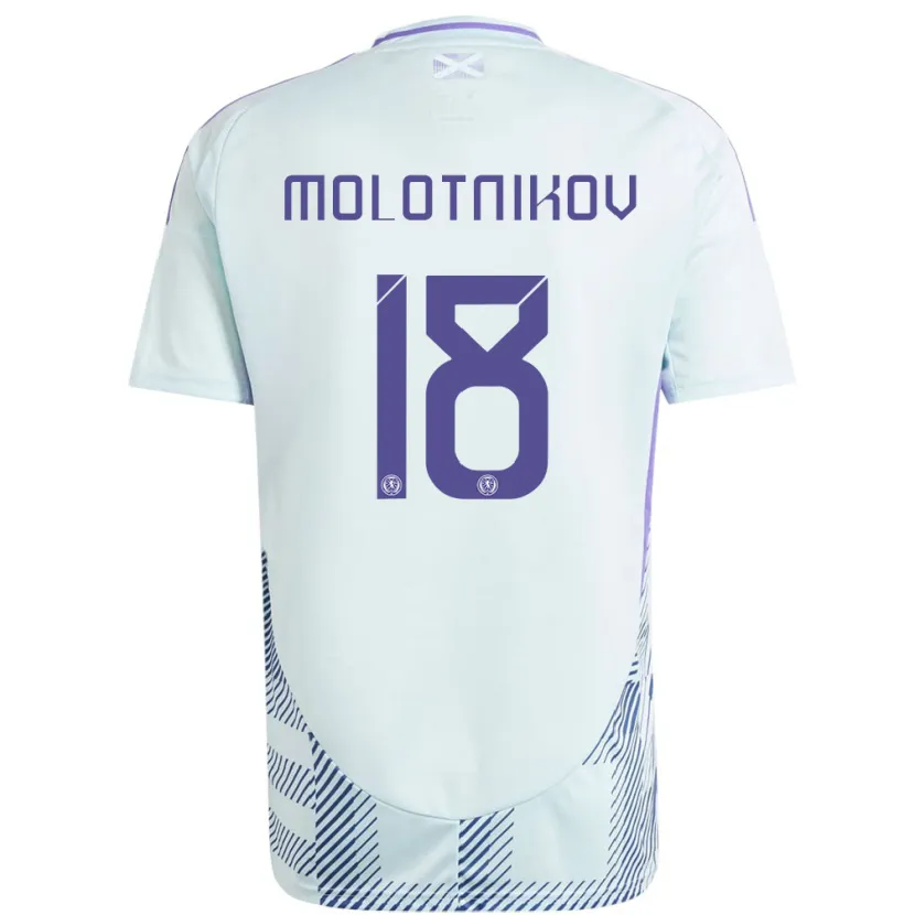 Danxen Kinder Schottland Rudi Molotnikov #18 Helles Mintblau Auswärtstrikot Trikot 24-26 T-Shirt Schweiz