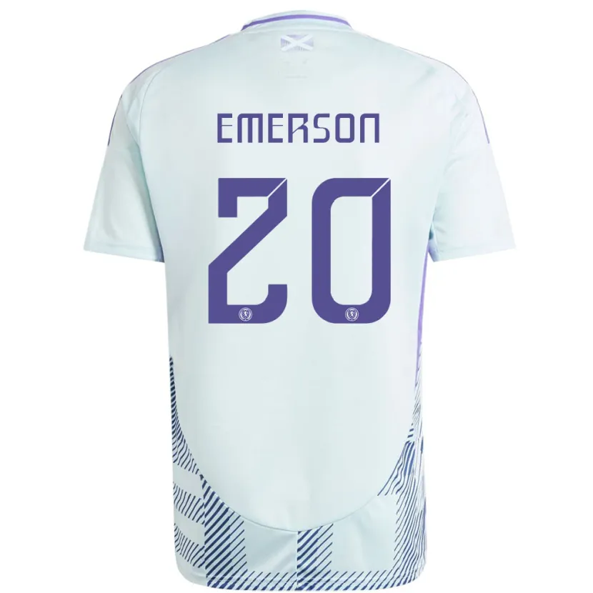 Danxen Kinder Schottland Johnny Emerson #20 Helles Mintblau Auswärtstrikot Trikot 24-26 T-Shirt Schweiz