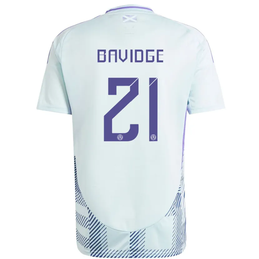 Danxen Kinder Schottland Alfie Bavidge #21 Helles Mintblau Auswärtstrikot Trikot 24-26 T-Shirt Schweiz