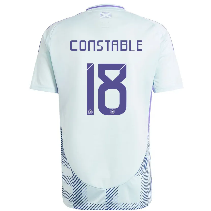 Danxen Kinder Schottland Scott Constable #18 Helles Mintblau Auswärtstrikot Trikot 24-26 T-Shirt Schweiz
