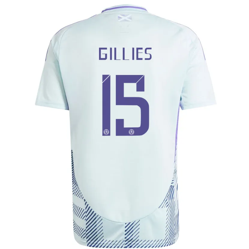 Danxen Kinder Schottland Matthew Gillies #15 Helles Mintblau Auswärtstrikot Trikot 24-26 T-Shirt Schweiz