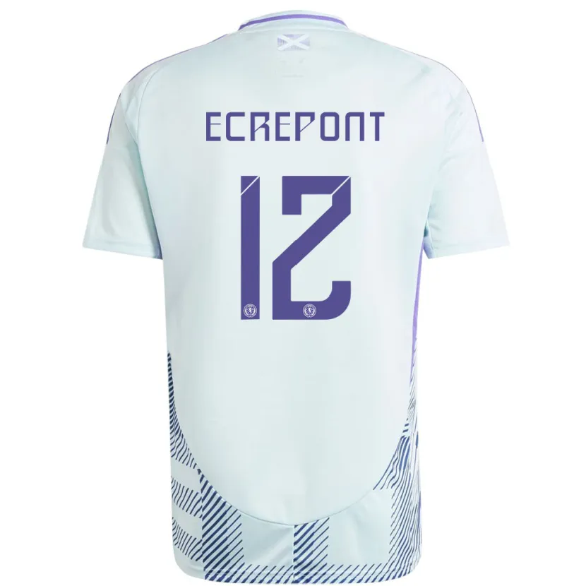 Danxen Kinder Schottland Oliver Ecrepont #12 Helles Mintblau Auswärtstrikot Trikot 24-26 T-Shirt Schweiz