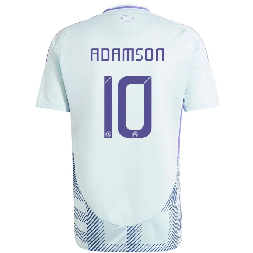 Danxen Kinder Schottland Calum Adamson #10 Helles Mintblau Auswärtstrikot Trikot 24-26 T-Shirt Schweiz