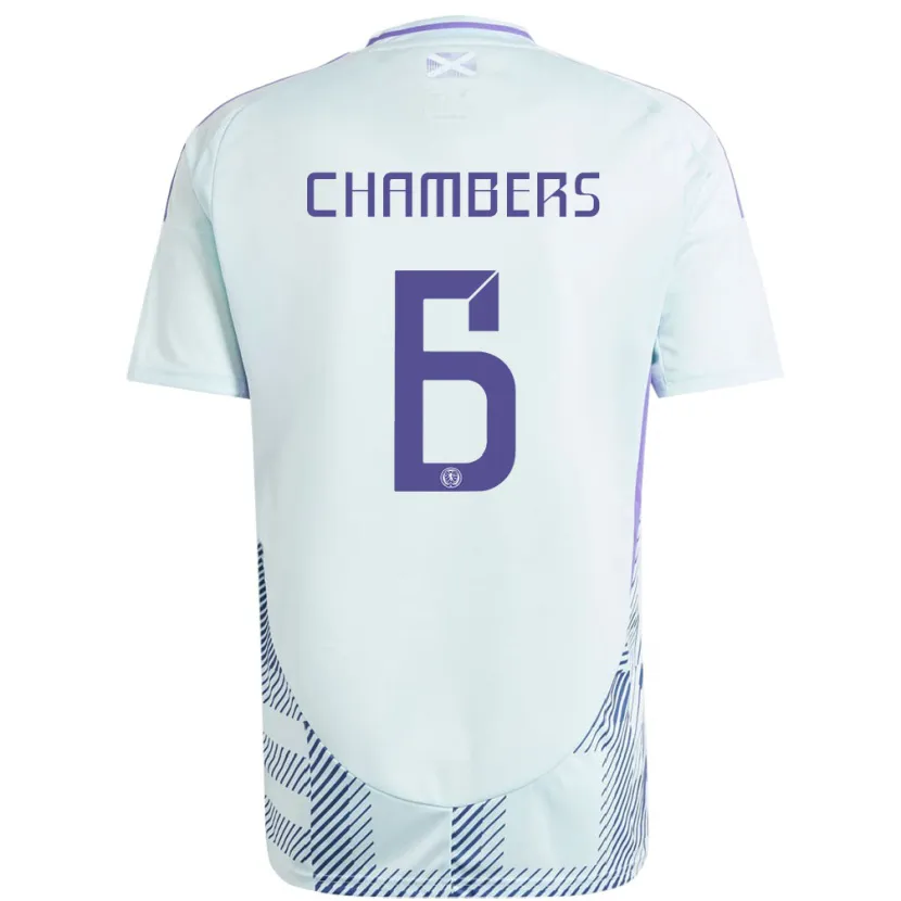 Danxen Kinder Schottland Sam Chambers #6 Helles Mintblau Auswärtstrikot Trikot 24-26 T-Shirt Schweiz