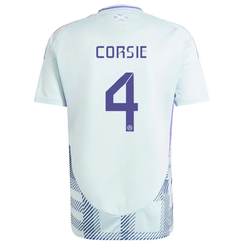 Danxen Kinder Schottland Rachel Corsie #4 Helles Mintblau Auswärtstrikot Trikot 24-26 T-Shirt Schweiz